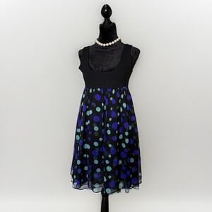 Diane Von Furstenberg Womens Scoopneck Polka Dot Babydol Dress Multicolor Size 6